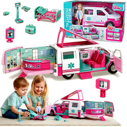 KAMPER MEDYCZNY AUTO AMBULANS SZPITAL LEKARZ PIELĘGNIARKA DLA DZIECI +LALKA