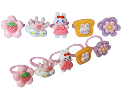 OZDOBNE SPINKI DO WŁOSÓW NAKLEJKI NA PAZNOKCIE PIERŚCIONEK DLA DZIEWCZYNKI