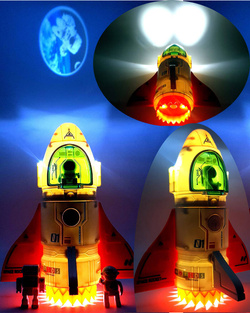 Rakieta z projektorem planet Zestaw kosmiczny STACJA Astronauta UFO Robot