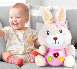 ZAJĄCZEK KRÓLICZEK KRÓLIK PLUSZOWY INTERAKTYWNY ZE ŚWIATŁEM I MUZYKĄ