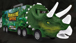 CIĘŻARÓWKA ZESTAW TIR z AUTKAMI i WYRZUTNIA Auto dinozaury laweta Zabawka