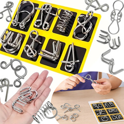 ZESTAW ŁAMIGŁÓWEK 8SZT METALOWE PUZZLE ŁAMIGŁÓWKI Z DRUTU DLA DZIECI RODZIN