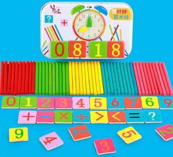 Gra Edukacyjna Zestaw do Nauki Liczenia PATYCZKI i Zegar Magnetyczne Liczby