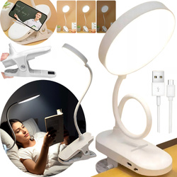 BEZPRZEWODOWA LAMPKA LED DO CZYTANIA NA KLIPS NOCNA BIURKO PRACY 3 TRYBY