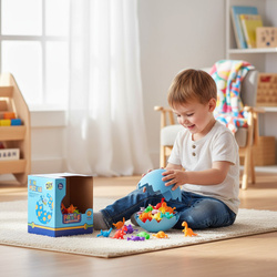 FIGURKI DINOZAURY W JAJKU JAJKO GUMOWE KLOCKI SILIKON PRZYSSAWKI ZWIERZĘTA