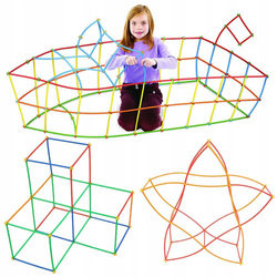 SŁOMKI KLOCKI KONSTRUKCYJNE DO BUDOWANIA ZESTAW XXL 800 W PUDEŁKU ZABAWKA