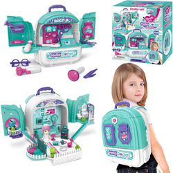 LEKARZ dla lalek MAŁY DOKTOR zestaw lekarski do zabawy plecak DOMEK z LALKA