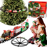 ŚWIĄTECZNY POCIĄG KOLEJKA I TORY MIKOŁAJ NA CHOINKĘ POD OZDOBA LED DŹWIĘKI