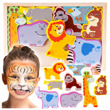 DREWNIANE PUZZLE UKŁADANKA ZWIERZETA ZWIERZĄTKA LEW SŁOŃ ZOO DLA DZIECI