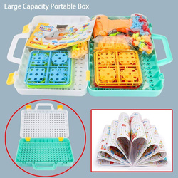 KLOCKI KONSTRUKCYJNE 252EL. Z WIERTARKA ZABAWKA ZESTAW NARZĘDZI DLA DZIECI