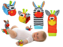 SKARPETKI GRZECHOTKI 3D OPASKI NA RĄCZKI ZABAWKA SENSORYCZNA DLA NIEMOWLAT