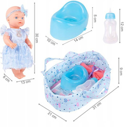 LALKA BOBAS z NOSIDEŁKIEM I NOCNIKIEM W PIĘKNEJ SUKIENCE Z KRÓLICZKIEM!