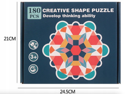 DREWNIANE KLOCKI UKŁADANKA MONTESSORI DLA DZIECI KREATYWNE KSZTAŁTY PUZZLE