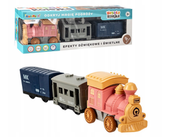 Wesoła kolejka ciuchcia pociąg RETRO LOKOMOTYWA z wagonami napędem