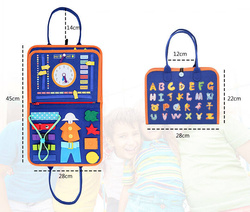 TABLICA MANIPULACYJNA Z ZEGAREM WALIZKA DO NAUKI MONTESSORI SENSORYCZNA