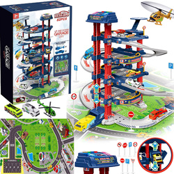 PARKING GARAŻ SAMOCHODOWY ZABAWKA Z WINDA ELEKTRYCZNA ZJEŻDŻALNIA DLA AUTEK