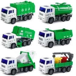 AUTA ŚMIECIARKA WYWROTKA DŹWIG CIĘŻARÓWKA CYSTERNA 6x GIGANT ZESTAW ZABAWKI