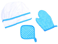 ZESTAW MAŁEGO KUCHARZA DO GOTOWANIA DLA DZIECI STRÓJ FARTUSZEK WAŁEK CZAPKA