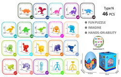 FIGURKI DINOZAURY W JAJKU JAJKO GUMOWE KLOCKI SILIKON PRZYSSAWKI ZWIERZĘTA