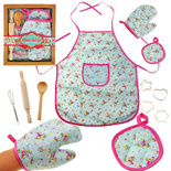 Zestaw kucharka Fartuszek wałek i foremki RĘKAWICA