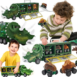 CIĘŻARÓWKA ZESTAW TIR z AUTKAMI i WYRZUTNIA Auto dinozaury laweta Zabawka