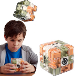 KOSTKA dla dzieci Z LABIRYNTEM I METALOWA KULKA GRA LOGICZNA CUBE MAZE 3D