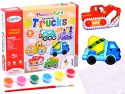 Zestaw MAGNESY 6x POJAZDY budowlane DŹWIG KOPARKA