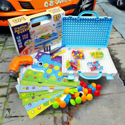 KLOCKI TECHNICZNE KONSTRUKTOR Z PINEZKI WIERTARKA ZESTAW KLOCKÓW DLA DZIECI