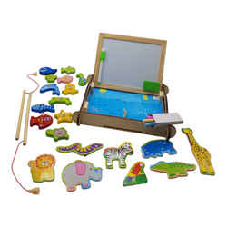 Drewniana TABLICA DWUSTRONNA i Gra Łowienie Rybek