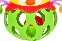 MIEKKA PIŁKA GRZECHOTKA SENSORYCZNA GUMOWA SÓWKA GRYZAK DLA DZIECI