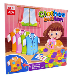 Gra GUZIKI do NAUKI szycia UBRANIA z KARTAMI ZESTAW DO NAUKA GUZIKÓW