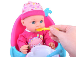 LALKA BOBAS ZESTAW 16W1 KRZESEŁKO LEŻACZEK WANIENKA NA PREZENT DLA DZIECI