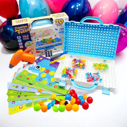 KLOCKI TECHNICZNE KONSTRUKTOR Z PINEZKI WIERTARKA ZESTAW KLOCKÓW DLA DZIECI