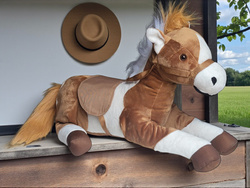 PLUSZOWY KONIK MASKOTKA PRZYTULANKA LEŻĄCY 50CM PREZENT DLA DZIECI PLUSZAK