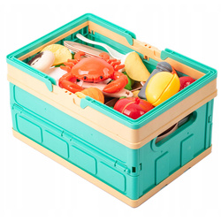 KUCHNIA ZESTAW PIKNIKOWY Z PRODUKTAMI DO GOTOWANIA ZESTAW KOSZYK DLA DZIECI