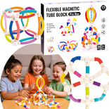RURKI KONSTRUKCYJNE MAGNETYCZNE KLOCKI UKŁADANKA ZABAWKA ZESTAW DLA DZIECI