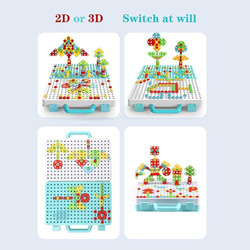 KLOCKI KONSTRUKCYJNE 252EL. Z WIERTARKA ZABAWKA ZESTAW NARZĘDZI DLA DZIECI