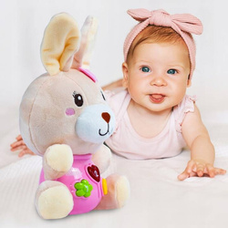 ZAJĄCZEK KRÓLICZEK KRÓLIK PLUSZOWY INTERAKTYWNY ZE ŚWIATŁEM I MUZYKĄ