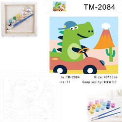 OBRAZ DO MALOWANIA DLA DZIECI 40X50cm SMOK w aucie