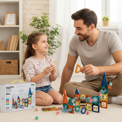 KLOCKI KONSTRUKCYJNE MAGNETYCZNE ZESTAW KLOCKÓW MAGNETYCZNYCH TOR DLA KULEK