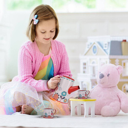 ZESTAW DO HERBATKI METALOWY W KWIATKI DLA DZIECI