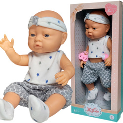 LALKA BOBAS CHŁOPCZYK 42 CM REALISTYCZNY STRÓJ SPORTOWY BUTELKA SMOCZEK