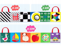 SENSORYCZNA KSIAZECZKA MIEKKA KSIAZKA Z OBRAZKAMI DLA NIEMOWLAT DZIECI