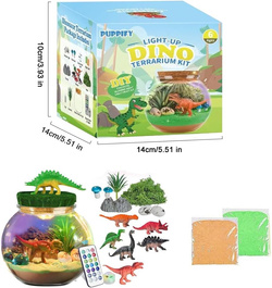 TERRARIUM KULA Z DINOZAURAMI ZESTAW LAMPKA NOCNA LED NA PILOT DLA DZIECI