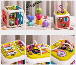 SORTER KSZTAŁTY KOSTKA I KLOCKI ZABAWKA EDUKACYJNA 7W1 DLA DZIECI NIEMOWLĄT