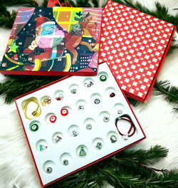 KALENDARZ ADWENTOWY DLA DZIEWCZYNKI BRANSOLETKA ZAWIESZKI BIŻUTERIA CHARMS