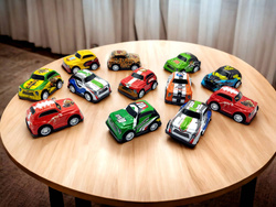 ZESTAW AUTEK RESORAKI SAMOCHODZIKI AUTKA METALOWE NAPĘD ZABAWKI NA PREZENT