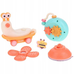 ŚLIMAK JEŻDZĄCY SENSORYCZNY DLA DZIECI ZABAWKA DO KĄPIELI WIATRAK z ssawką