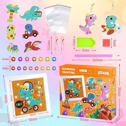 MOZAIKA DIAMENTOWA Zestaw RAMKA NAKLEJKI DINOZAURY