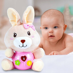 ZAJĄCZEK KRÓLICZEK KRÓLIK PLUSZOWY INTERAKTYWNY ZE ŚWIATŁEM I MUZYKĄ